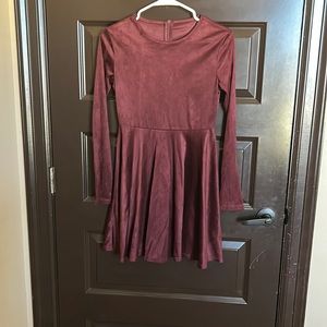 Maroon suede dress